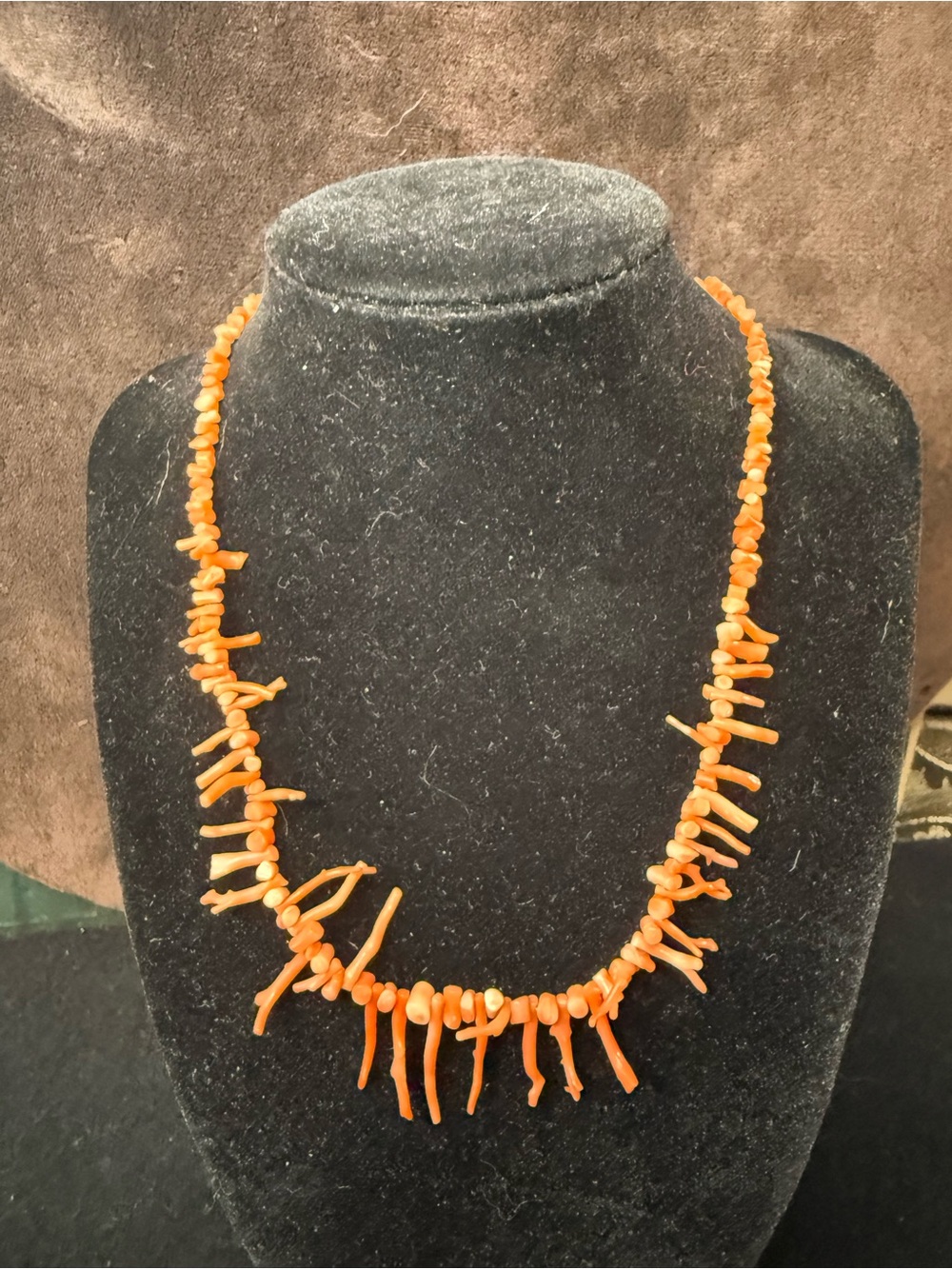 VTG Coral Branch Necklace W/ Barrel Clasp